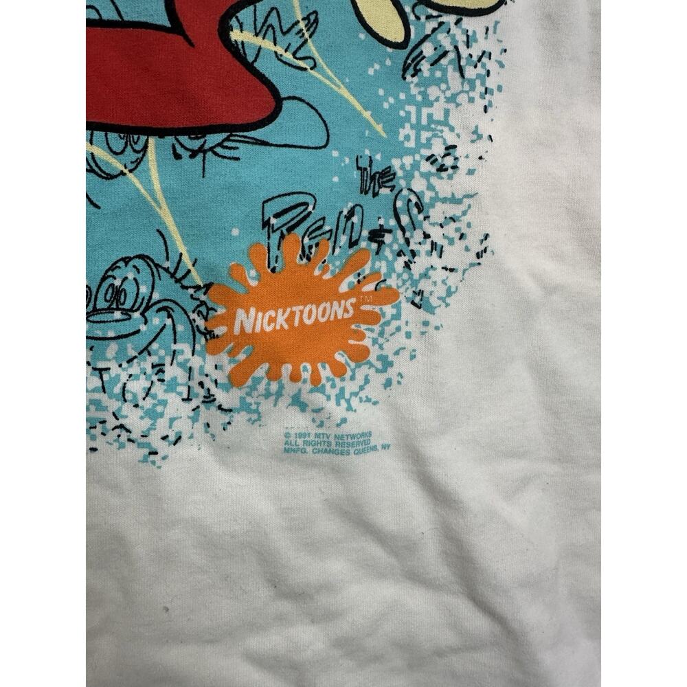Vintage 1991 Ren & Stimpy Nicktoons 90s Changes Graphic Tee L Made USA - Picture 5 of 9